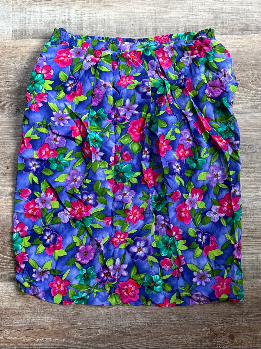 Vintage Liz Claiborne 100% Silk Floral Midi Skirt